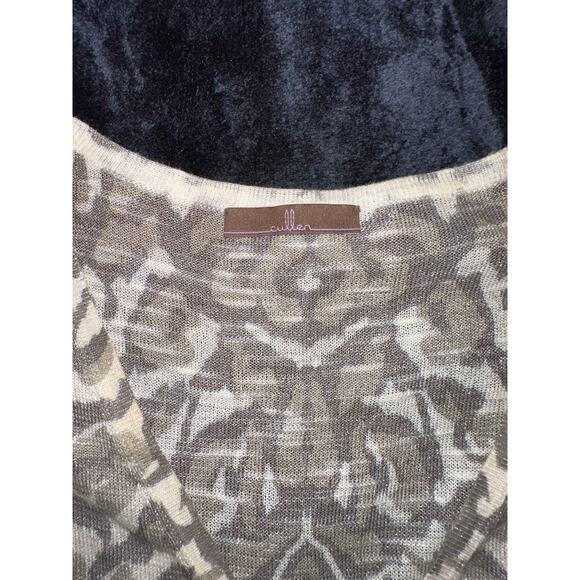 VINTAGE CULLEN GRAY LEOPARD ANIMAL PRINT DRAPEY VISCOSE TEE - Picture 2 of 5